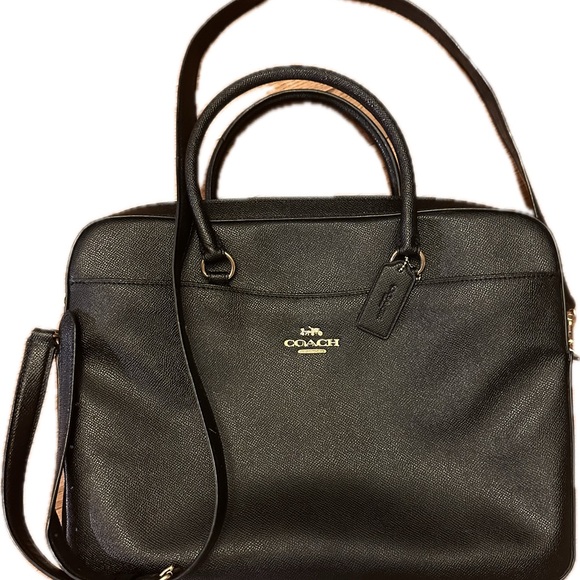 Coach Black Laptop Bag with Gold Accents - Picture 1 of 11